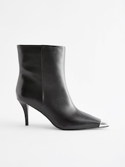 Black Premium Leather Toe Cap Pull On Boots - Image 2 of 6