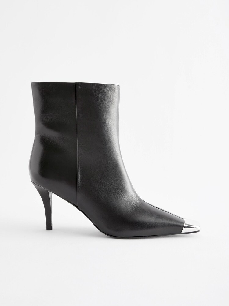 Black Premium Leather Toe Cap Pull On Boots - Image 2 of 6