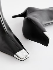 Black Premium Leather Toe Cap Pull On Boots - Image 4 of 6
