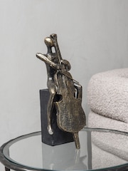 Libra Interiors Bronze Jackie Cellist Textured Sculpture - Image 1 of 4