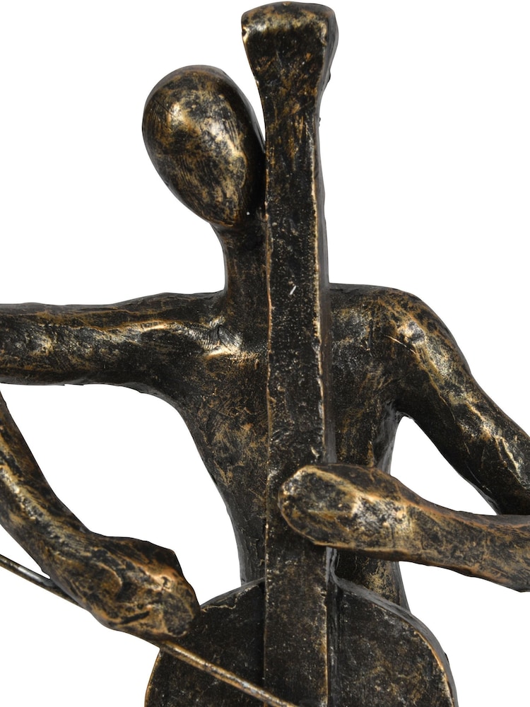 Libra Interiors Bronze Jackie Cellist Textured Sculpture - Image 4 of 4