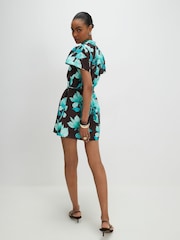 Robe courte fleurie à manches courtes River Island - Image 4 sur 4