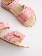 Pink Wide Fit (G) Adjustable Strap Scallop Sandals - Image 5 of 5
