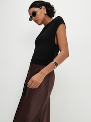 River Island Brown Lace Hybrid Drape Maxi Dress - Image 2 of 4