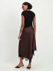 River Island Brown Lace Hybrid Drape Maxi Dress - Image 4 of 4