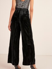 Black Premium Velvet Wide Leg Trousers - Image 3 of 5