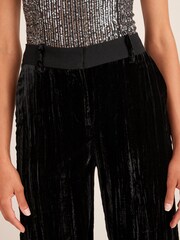Black Premium Velvet Wide Leg Trousers - Image 4 of 5