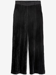 Black Premium Velvet Wide Leg Trousers - Image 5 of 5