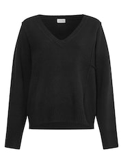 Calvin Klein Black Cashmere V-Neck Sweater - Image 4 of 4