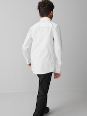 Clarks White Long Sleeve Senior Boys School Shirt with Stretch - Image 4 of 7