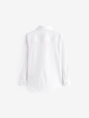 Clarks White Long Sleeve Senior Boys School Shirt with Stretch - Image 7 of 7