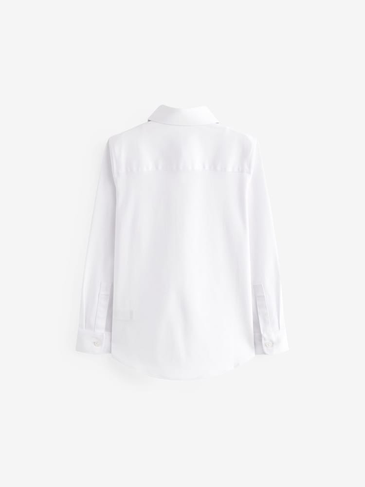Clarks White Long Sleeve Senior Boys School Shirt with Stretch - Image 7 of 7