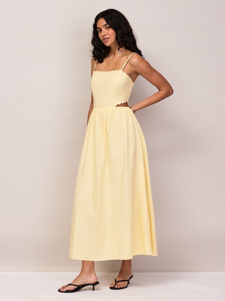 scallop cut dress Buy Ro&Zo Yellow Buttermilk Scallop Cut Out Dress With Linen from Next USA