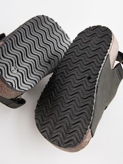 Black Standard Fit (F) Double Buckle Cushioned Footbed Sandals - Image 3 of 5