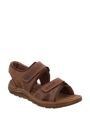 Josef Seibel Brown Raul Adjustable Leather Sandals - Image 2 of 3