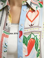Smith & Soul Natural Tile Print Boxy Shirt - Image 5 of 6
