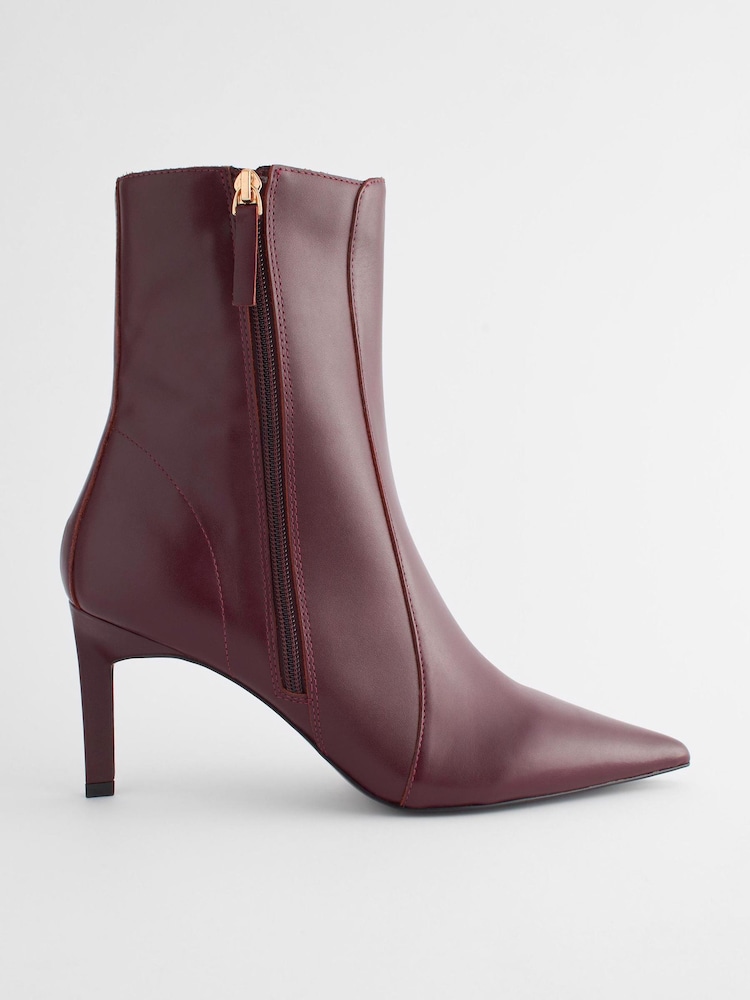 Burgundy Red Forever Comfort® Point Toe Heeled Boots - Image 2 of 7 Burgundy Red Forever Comfort® Point Toe Heeled Boots - Image 2 of 7