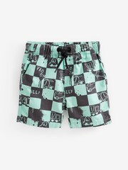Aqua Blue Checkerboard Plain Pull-On Shorts (3mths-7yrs) - Image 5 of 6