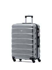 Flight Knight Silver Gloss Medium Hardcase Lightweight Check In Suitcase With 4 Wheels - Image 1 of 7
