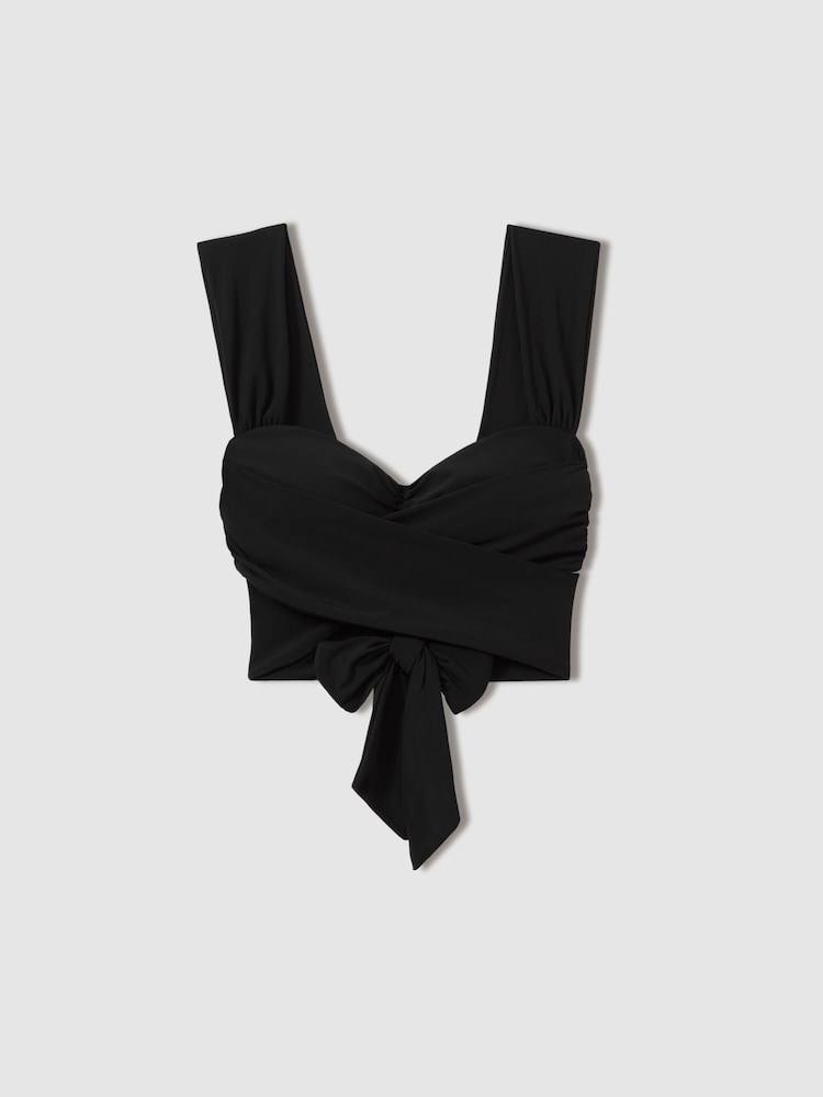 Reiss Black Cristina Wrap Design Bikini Top - Image 2 of 7