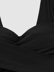 Reiss Black Cristina Wrap Design Bikini Top - Image 6 of 7