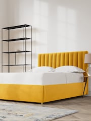 Swoon Easy Velvet Turmeric Yellow Porlock Divan Bed - Image 2 of 8