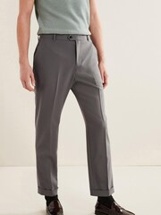 Grey Wide Leg Plain Front Formal Trousers - Image 1 of 6