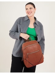 Accessorize Brown Classic Zip Around Backpack - Image 1 of 3