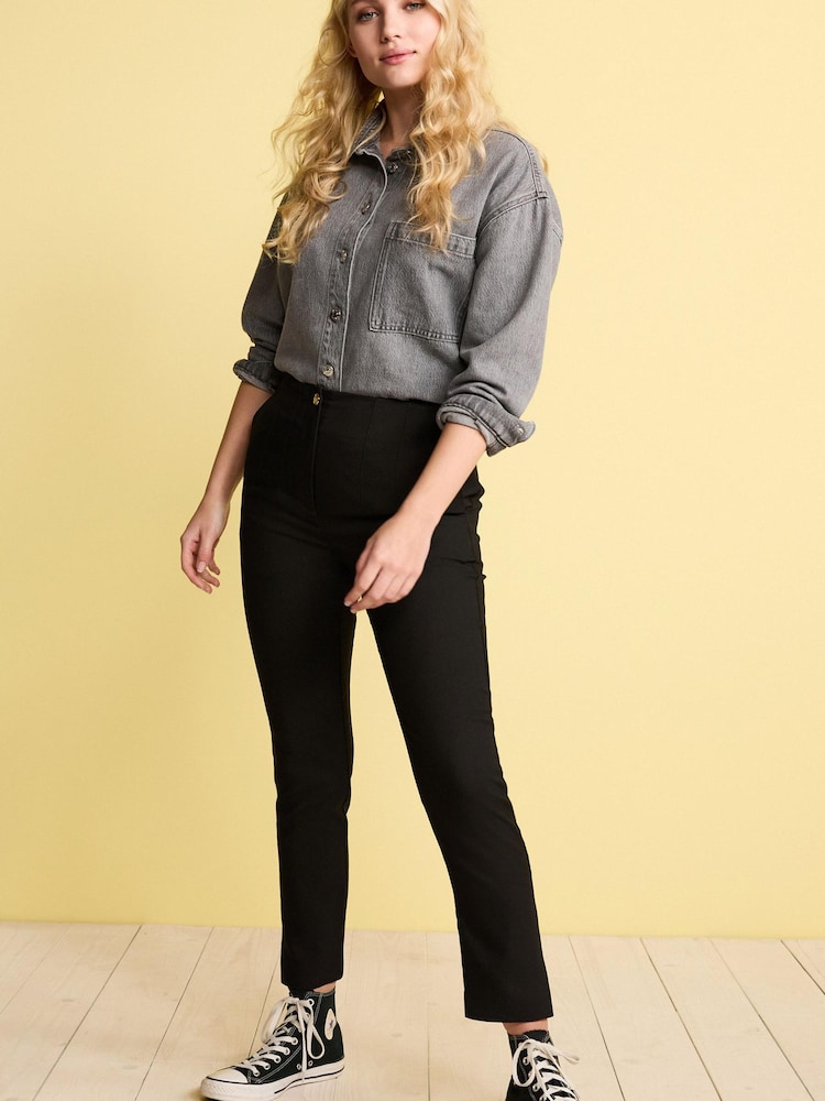 Schwarz - Hose in Slim Fit mit extra hoher Taille - Bild 2 von 5