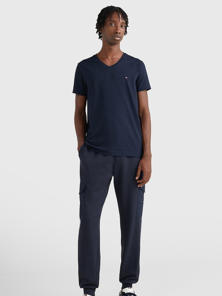 Tommy Hilfiger Blue Slim Fit Core Stretch V-Neck T-Shirt - Image 1 of 5