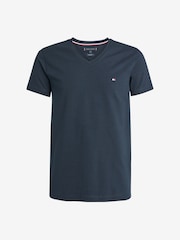 Tommy Hilfiger Blue Slim Fit Core Stretch V-Neck T-Shirt - Image 5 of 5