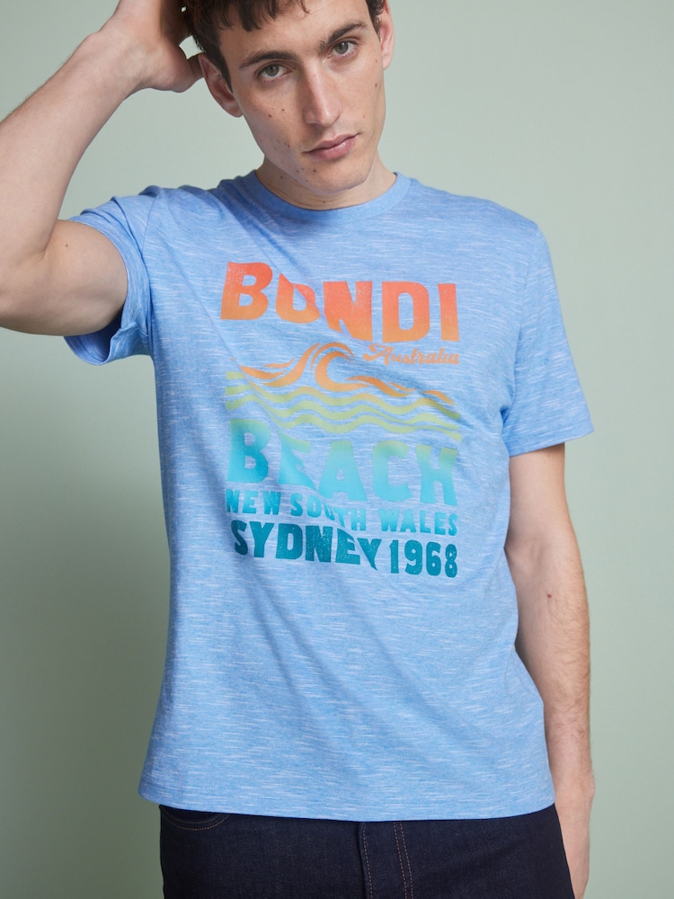 Blue Bondi Print T-Shirt - Image 1 of 7