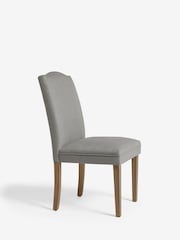 Set of 2 Soft Linen Look Mid Grey Malvern Dining Chairs - Image 4 of 7