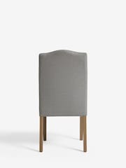 Set of 2 Soft Linen Look Mid Grey Malvern Dining Chairs - Image 5 of 7