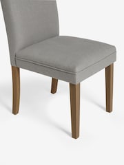 Set of 2 Soft Linen Look Mid Grey Malvern Dining Chairs - Image 6 of 7