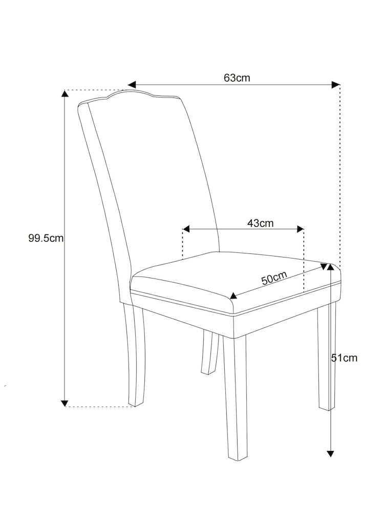 Set of 2 Soft Linen Look Mid Grey Malvern Dining Chairs - Image 7 of 7