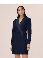 Adrianna Papell Crepe Tuxedo Sheath Dress - Image 1 of 5