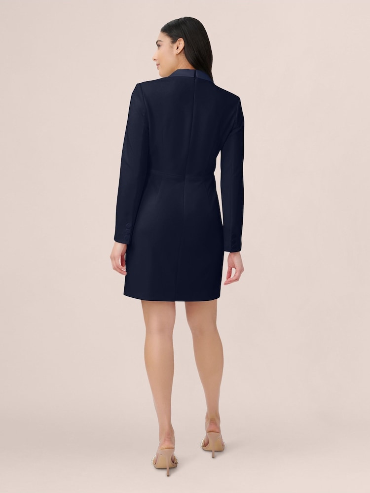 Adrianna Papell Crepe Tuxedo Sheath Dress - Image 2 of 5
