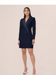 Adrianna Papell Crepe Tuxedo Sheath Dress - Image 3 of 5