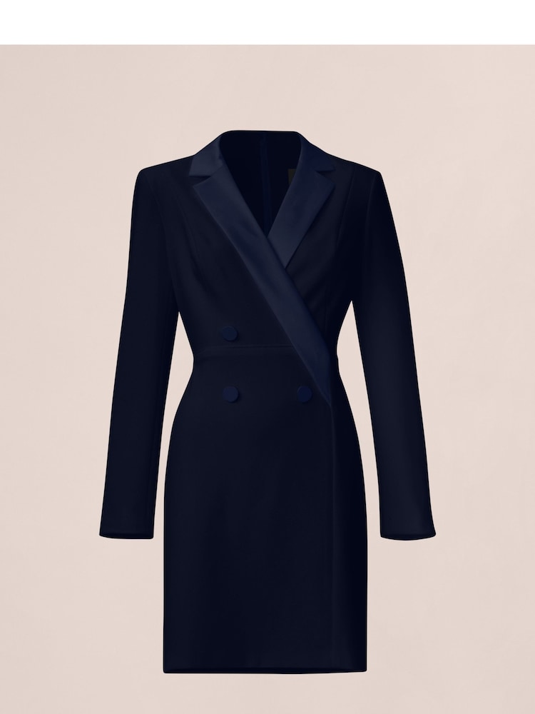 Adrianna Papell Crepe Tuxedo Sheath Dress - Image 5 of 5