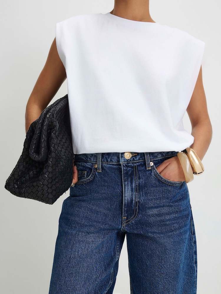 River Island Blue Petite High Rise Barrel Leg Jeans - Image 4 of 4 River Island Blue Petite High Rise Barrel Leg Jeans - Image 4 of 4