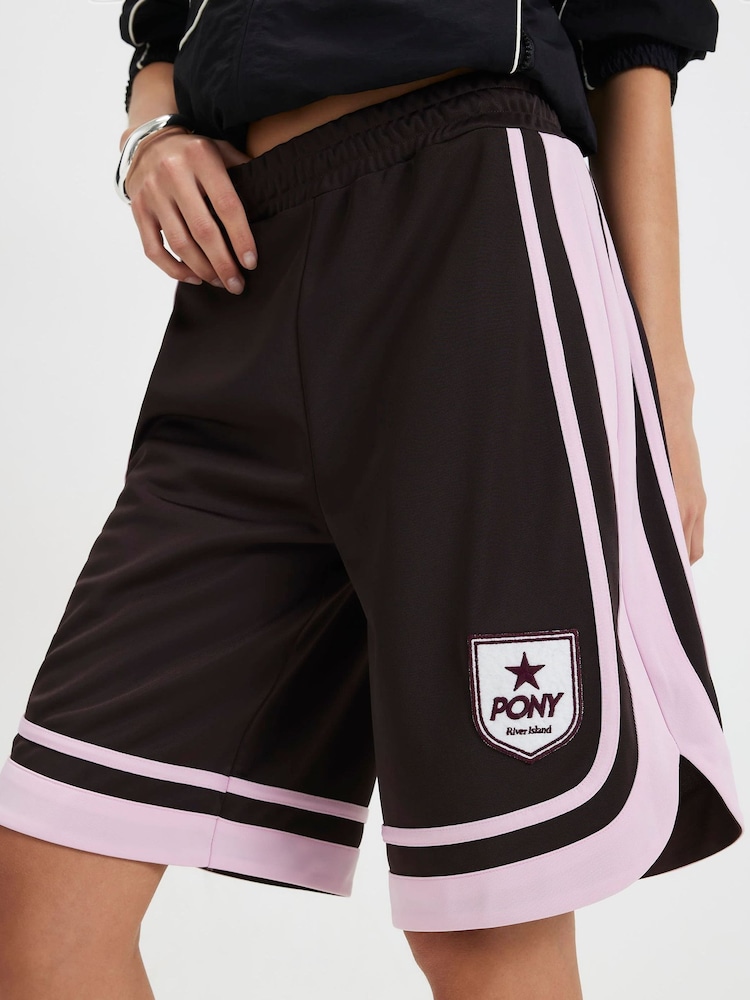River Island Brown Pony Side Stripe Bermuda Shorts - Image 4 of 4 River Island Brown Pony Side Stripe Bermuda Shorts - Image 4 of 4