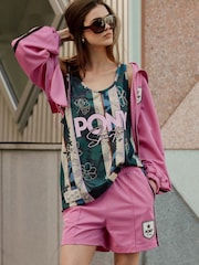River Island Pink Pony Side Stripe Shorts - Image 2 of 4