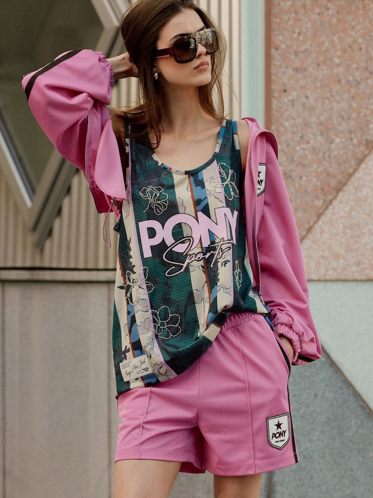 River Island Pink Pony Side Stripe Shorts - Image 2 of 4
