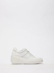 Fly London White Delf Wedge Trainers - Image 1 of 4