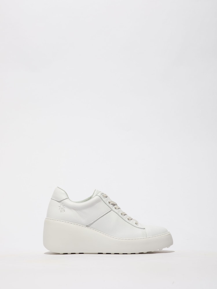 Fly London White Delf Wedge Trainers - Image 1 of 4