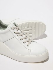 Fly London White Delf Wedge Trainers - Image 4 of 4