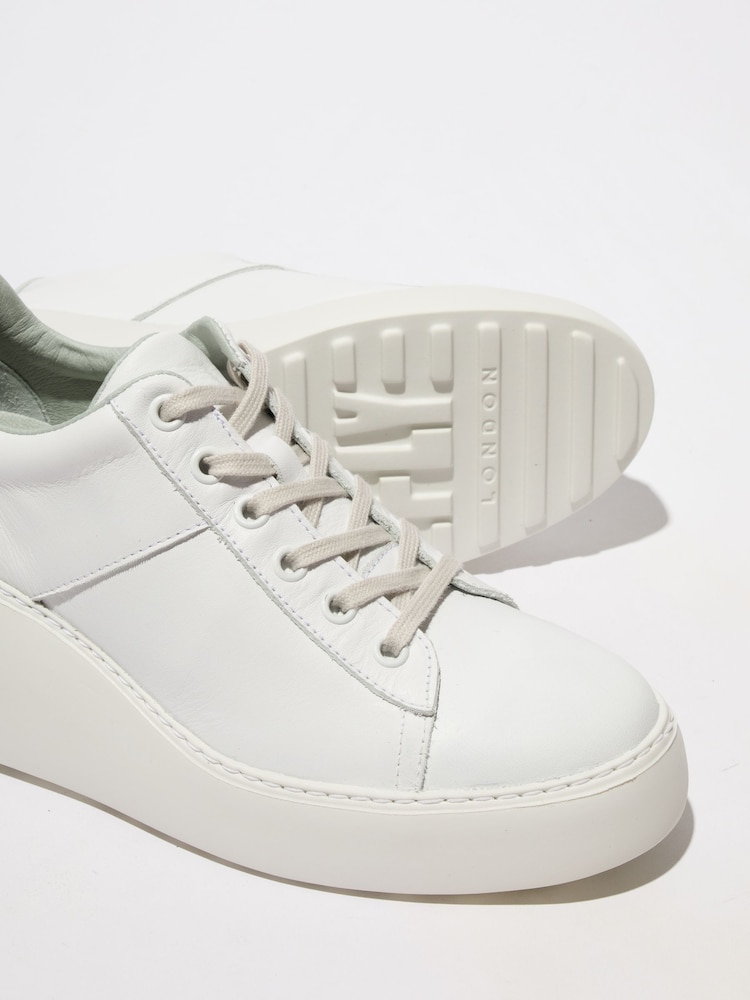 Fly London White Delf Wedge Trainers - Image 4 of 4