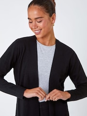 Roman Black Petite Plain Stretch Cardigan - Image 5 of 6