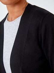 Roman Black Petite Plain Stretch Cardigan - Image 6 of 6